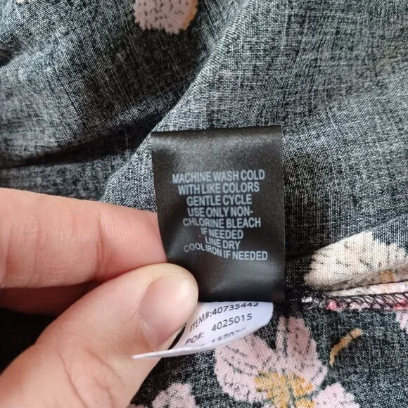 Torrid Mini Challis Shirt Dress Black Pink Floral Flowy Rayon Plus Size 2X 2 - Picture 8 of 12